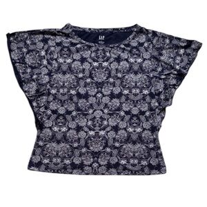 GAP Women’s Navy Floral Vintage Wash Tee Size Medium
